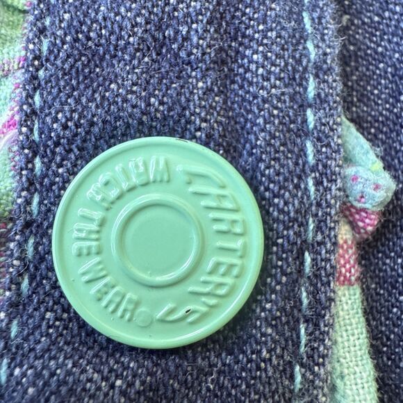 Vtg‎ Carter's Denim Dress Kids 6X Blue Embroidered Vacation Sundress - Picture 12 of 12